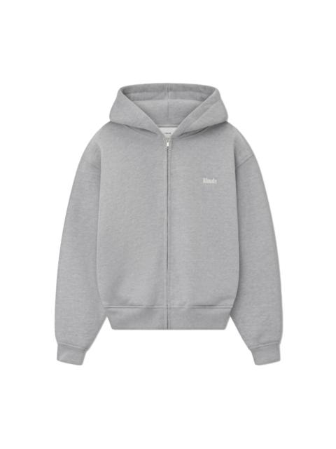 Rhude Classique Full-Zip Hoodie "Heather Grey"