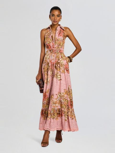 RETROFÊTE LONG SHIRT DRESS WITH BUCKLE BELT