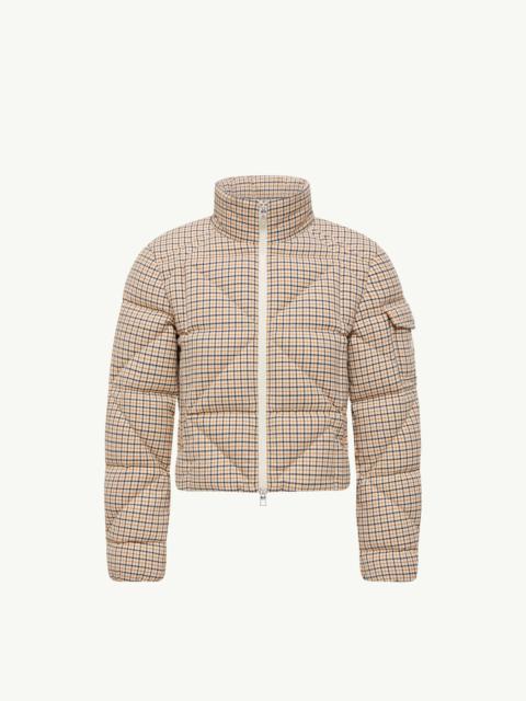 Moncler Keros Diamond-Quilted Wool Blend Short Down Jacket