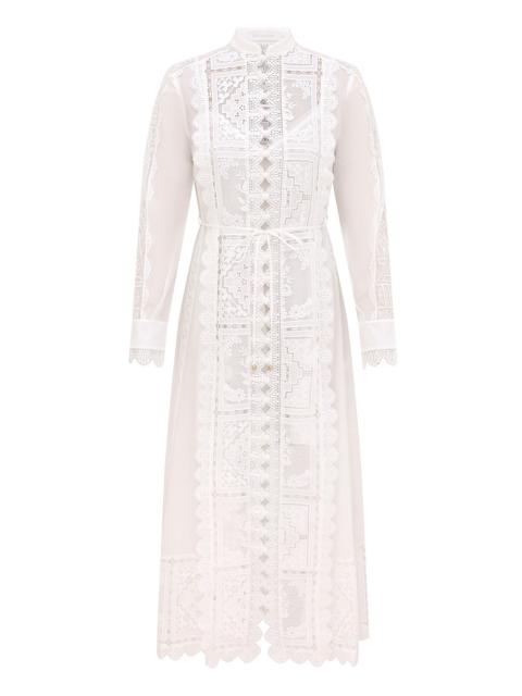 Zimmermann ASTER EMBROIDERED MIDI DRESS