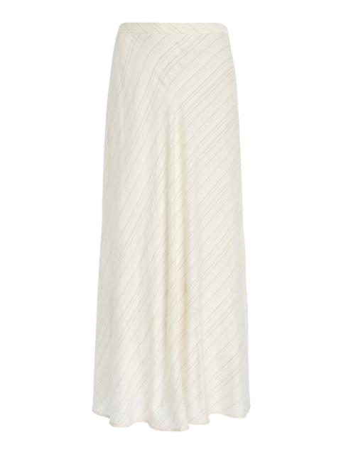 Proenza Schouler Kaia Skirt in Woven Stripe Flou ivory