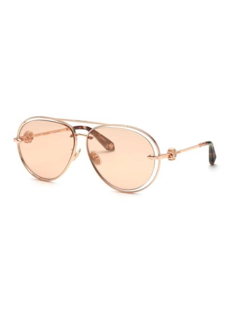 Roberto Cavalli Roberto Cavalli Ladies Black Aviator Sunglasses SRC032M 8FCG