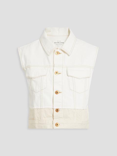 SLVRLAKE Caroline frayed two-tone denim vest