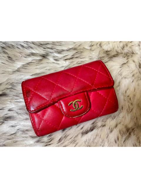Authentic Chanel Quilted Lambskin Classic Flap Card Case