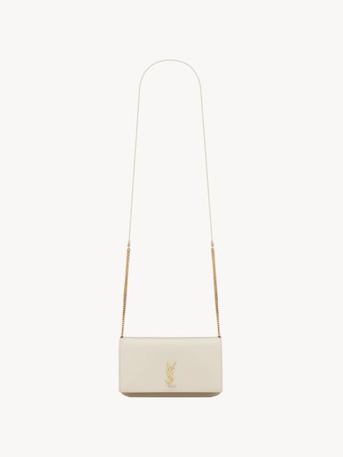 SAINT LAURENT CASSANDRE PHONE HOLDER IN SMOOTH LEATHER