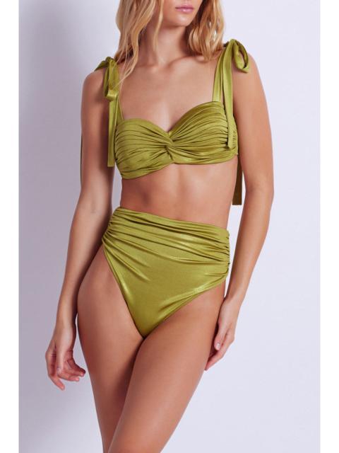 PatBO Metallic Jersey Bikini Bottom