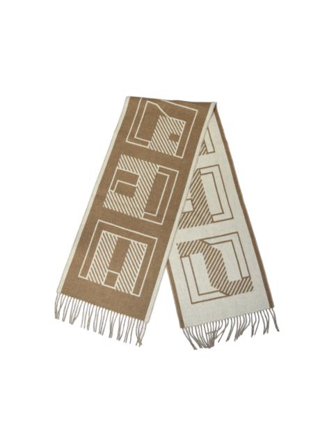 Hermès Hermes Casaque Lettres au Carre Scarf Puce Ivoire