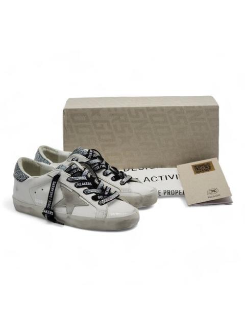 Golden Goose Golden Goose Super Star Classic Leather Sneakers with Swarovski Crystals