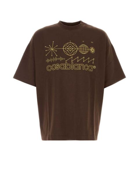 CASABLANCA Casablanca Men Brown Cotton Oversize T-Shirt