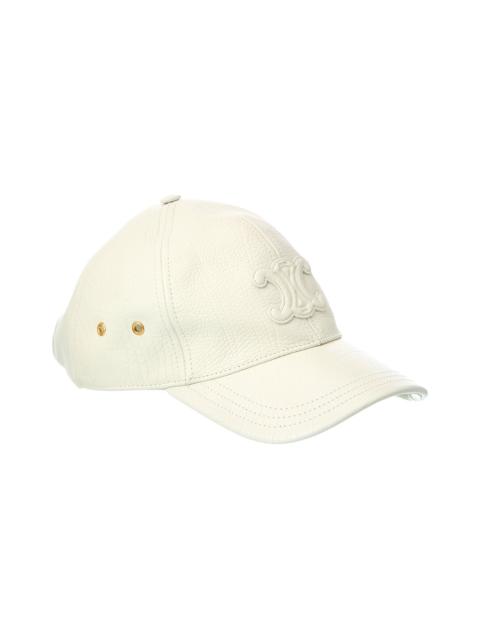 CELINE CELINE Triomphe Leather Baseball Cap