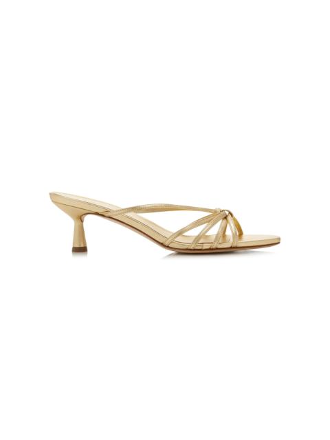 Aeyde Abby Metallic Leather Sandals gold