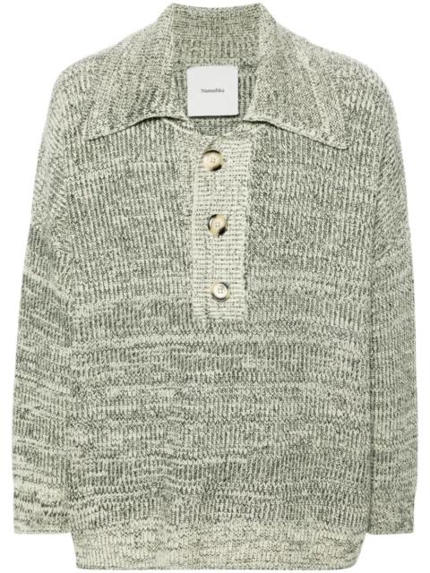 Nanushka mÃ©lange wool-blend polo top