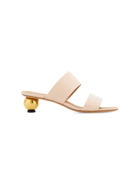 FERRAGAMO Ermione Bauble Heel Leather Mules light pink