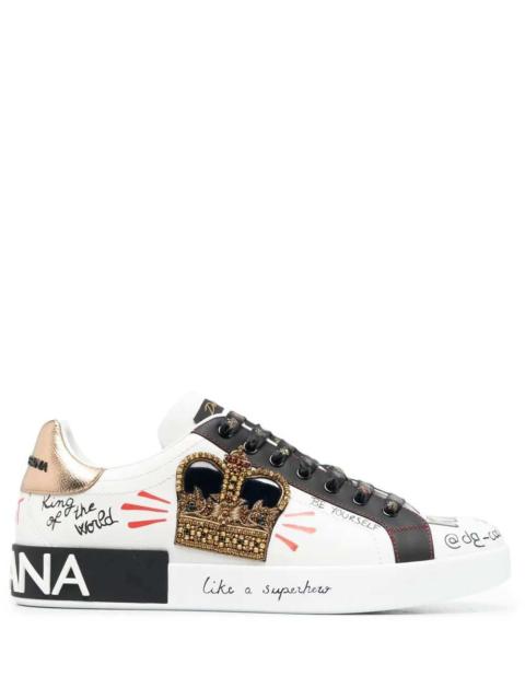 Dolce & Gabbana Dolce & Gabbana Men Portofino Print Sneakers