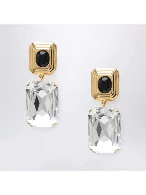 Alessandra Rich Alessandra Rich Gold-Tone Clip-On Earrings With Crystal Drop Women