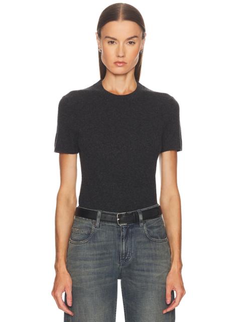 Alexander Wang Short Sleeve Crewneck Knit Logo Tee