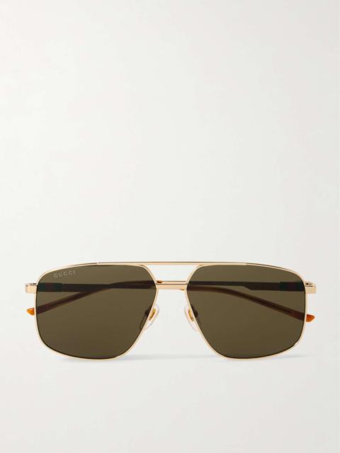 Navigator Aviator-Style Gold-Tone Sunglasses