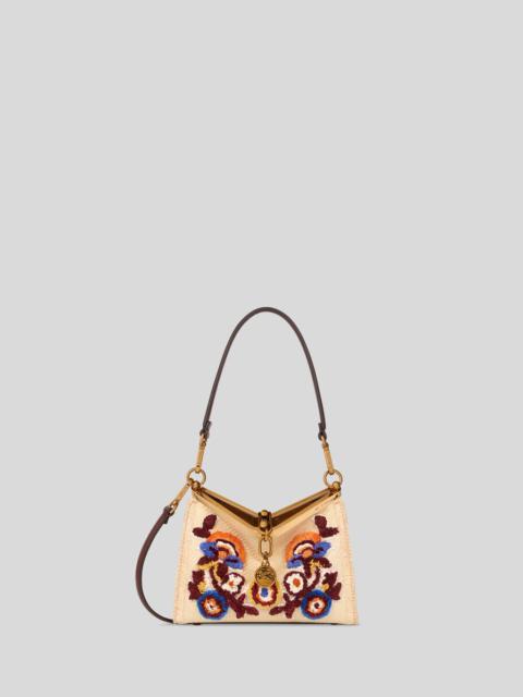 Etro SMALL EMBROIDERED RAFFIA VELA BAG