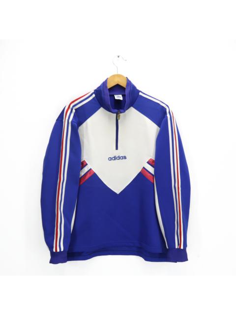 adidas Vintage 90s ADIDAS Multi Color Block Half Zipper Pullover Jumper Windbreaker Track Jacket ADIDAS DECENTE Made In Japan