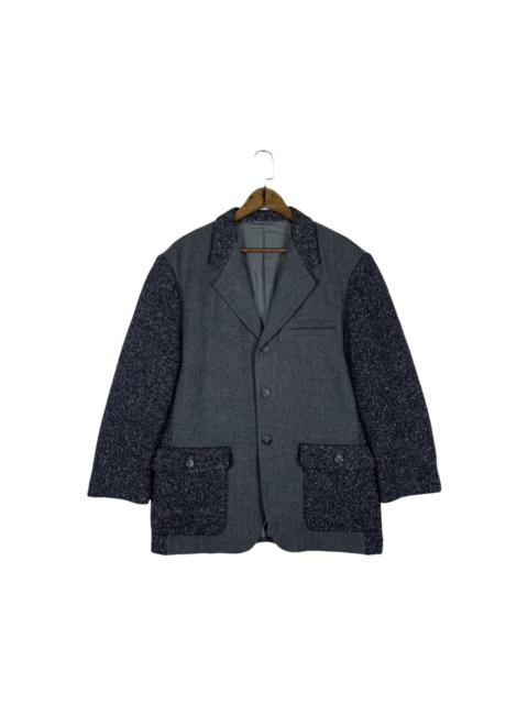 Other Designers Designer - Anews Homme Mixed Knitted And Wool Blazer Jacket