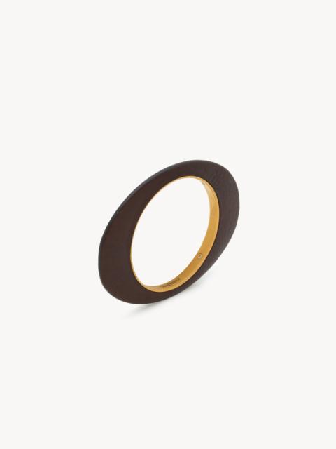 SAINT LAURENT BLADE BANGLE IN LEATHER AND METAL