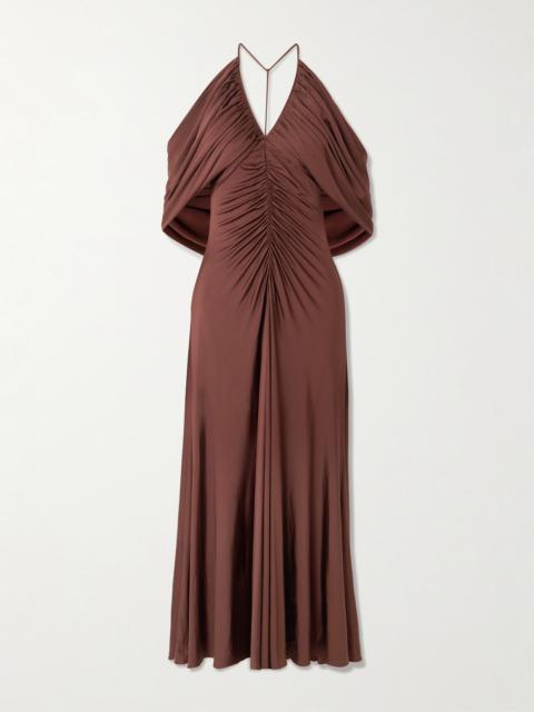 self-portrait Cream Cord Lace Bow Maxi Dress | REVERSIBLE