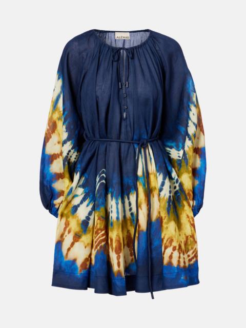 ALÉMAIS Martine printed ramie minidress