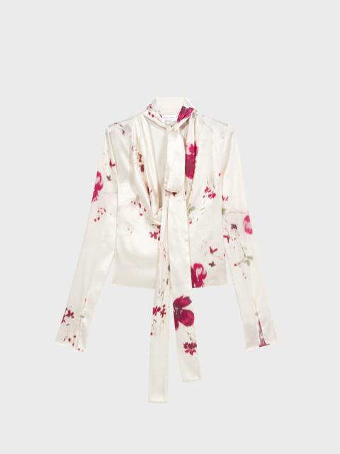 Blumarine ROSES PRINT SILK SATIN BLOUSE