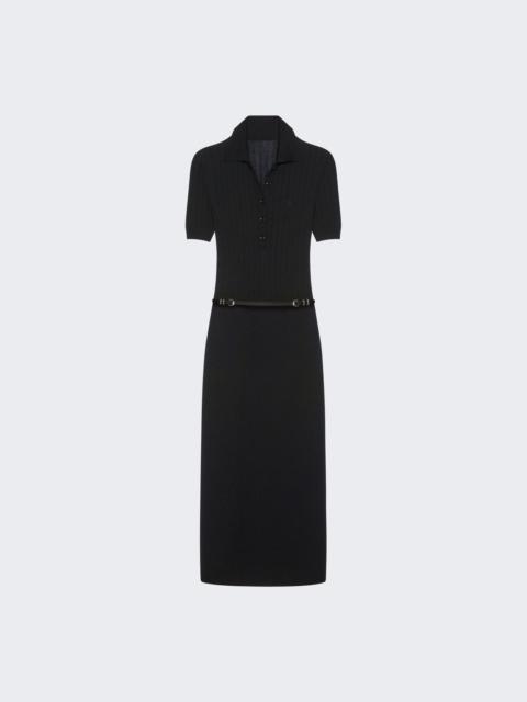 Givenchy Voyou Knitted Polo Dress Black