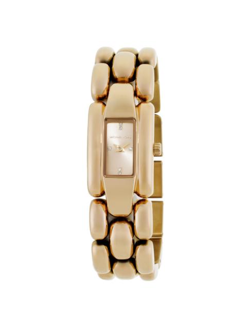 Other Designers Michael Kors Mini Hally Quartz Crystal Gold Dial Ladies Watch MK4921