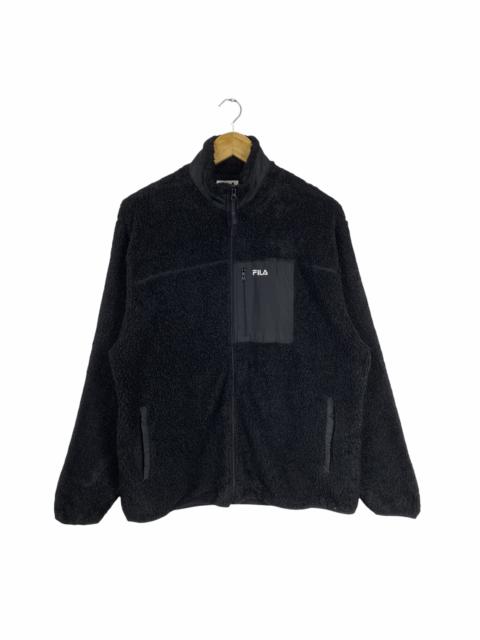 Other Designers Fila - FILA SMALL LOGO CLASSIC RETRO-X FLEECE ZIPPER SWEATER JACKET