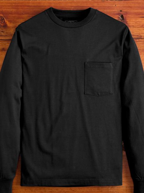 40/2 Long Sleeve Pocket T-Shirt in Black