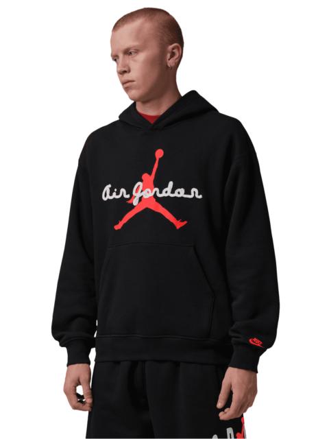 Jordan Jordan Mens Jordan AJ6 Script Brooklyn Fleece Pullover Hoodie