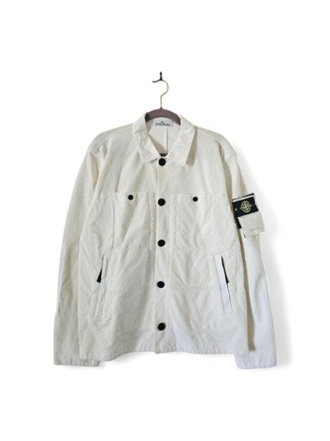 Stone Island Compass Patch Shirt/Jacket - Corduroy - White size Large