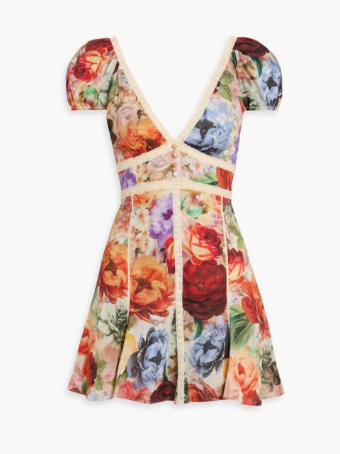 Alice + Olivia Rose floral-print cotton mini dress