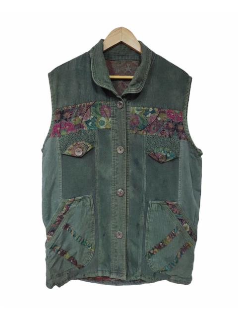 Other Designers Vintage Vest Patchwork Flora Design