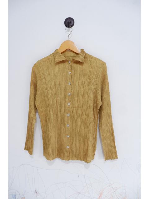 Vtg Gahoe Gallery Pleats Issey Miyake Inspired Button ups