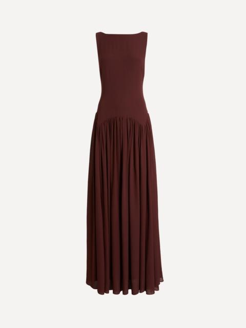 Reformation Camella Mahogany Maxi Dress