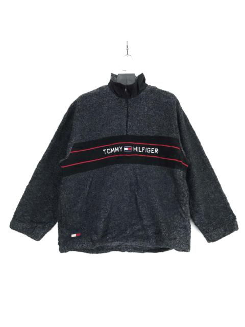 Other Designers Vintage - TOMMY HILFIGER Embroidery Big Logo Half Zip Fleece #2508-97