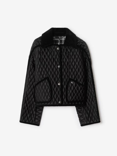Burberry Cropped Quilted Nylon Floriston Jacket