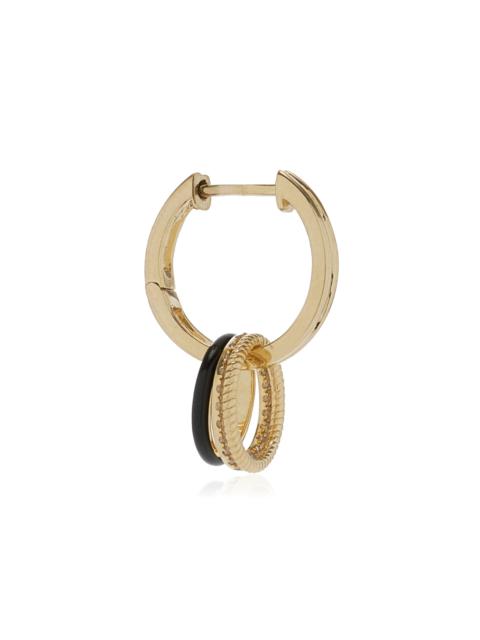 Yvonne Léon 9k Yellow Gold Double Creole Bouy Single Earring black