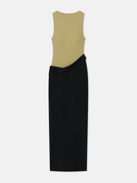 Nanushka Ribbed Jersey and Slip Satin Dress