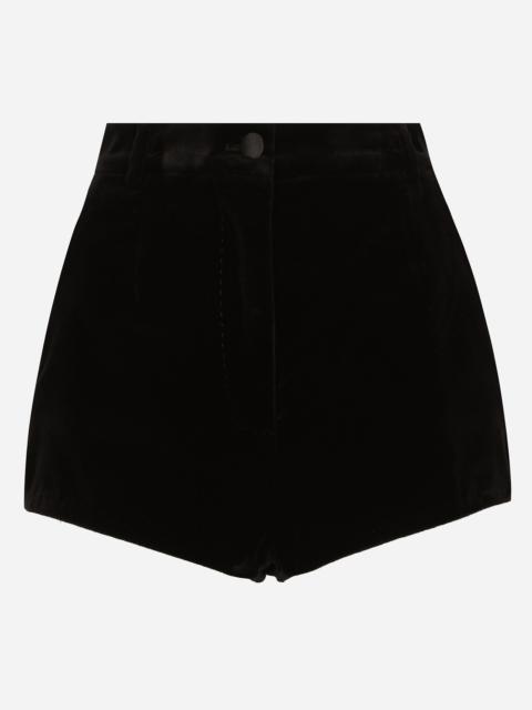 Dolce & Gabbana Velvet high-waisted tuxedo panties