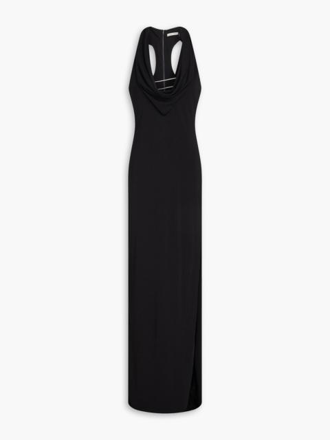 Alice + Olivia Crystal-embellished draped jersey gown