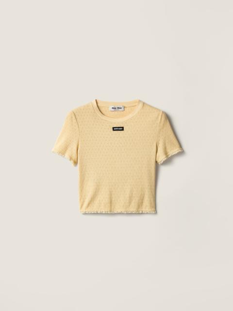 Miu Miu Garment-dyed cotton top