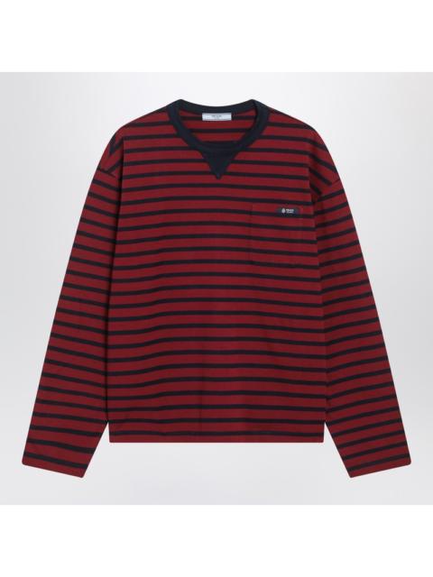 Prada Prada Amaranth And Blue Striped Long-Sleeve T-Shirt Women