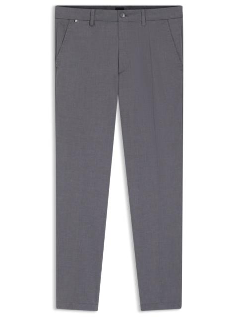 BOSS SLIM-FIT TROUSERS IN STRETCH-COTTON DOBBY