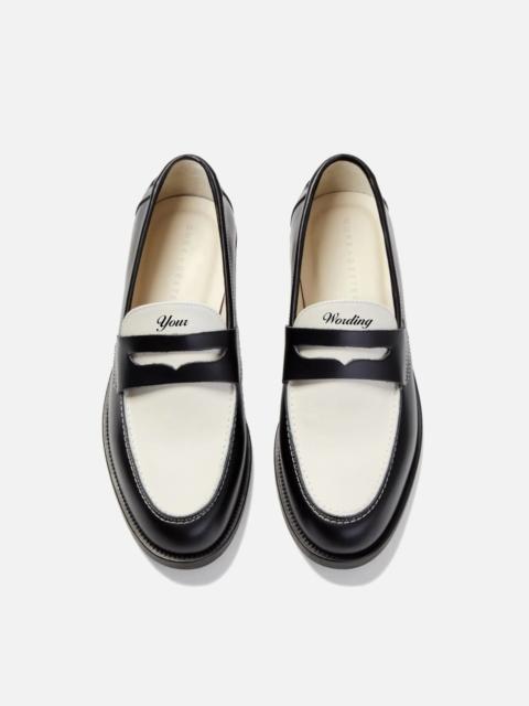 DUKE + DEXTER Hand-Painted Lettering Penny Loafer - Men's