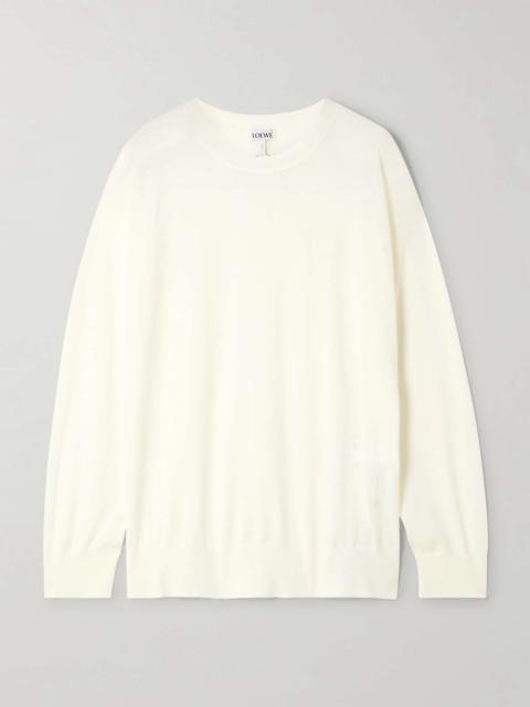 Embroidered wool sweater Off-white