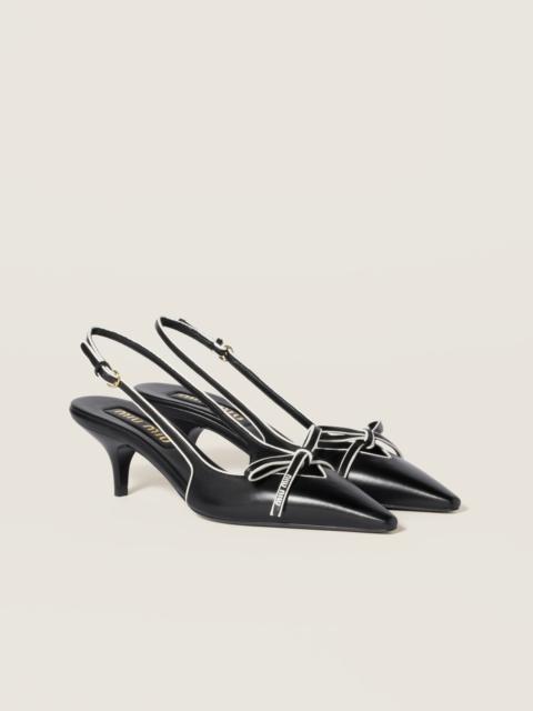 Nappa leather slingback pumps